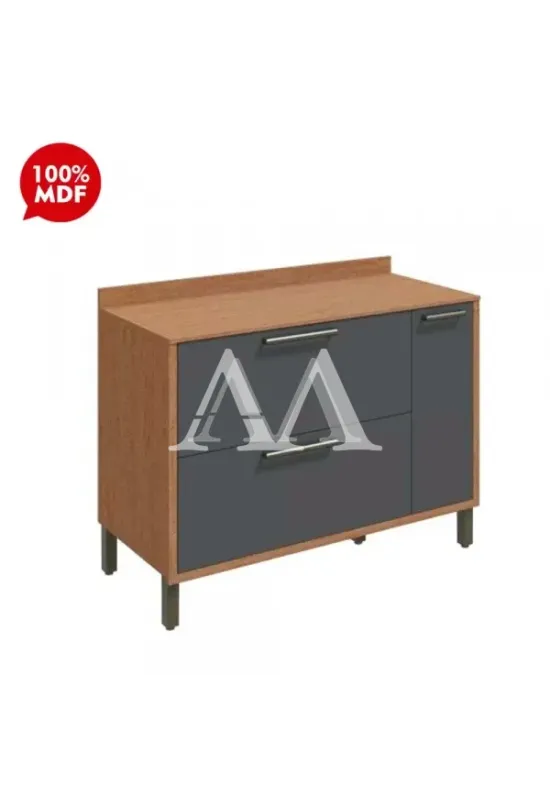 BALCAO RONIPA 2P 1G SYRAH 120CM P/ PIA CASTANHO / CHUMBO