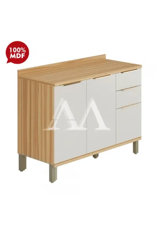 BALCAO RONIPA 2P 3G SAUVIGNON 120CM AMENDOA/OFF WHITE