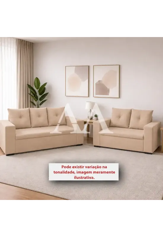 CJ ESTOFADO RG FLEX 2/3 LUGARES TURIM BEGE