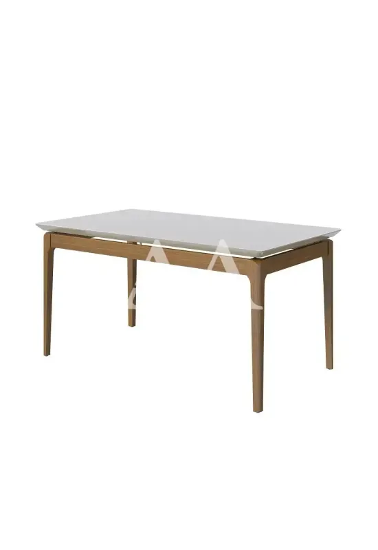 MESA IMCAL WIND 1.6 C/ VIDRO RETANGULAR OFF WHITE / CINAMOMO