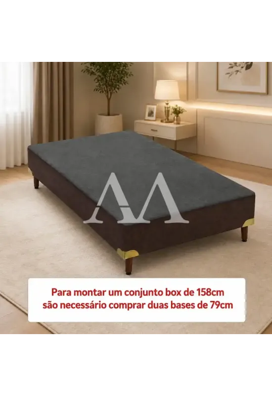 BASE BOX 79X198X30 RECONFLEX SOMIE SUEDE MARROM