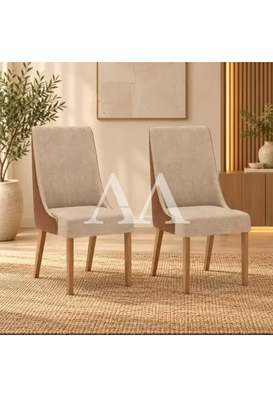 CJ 02 CADEIRAS HENN IVY NATURE/CORANO CARAMELO/CREME